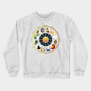 Whimsical Zodiac Wheel Crewneck Sweatshirt